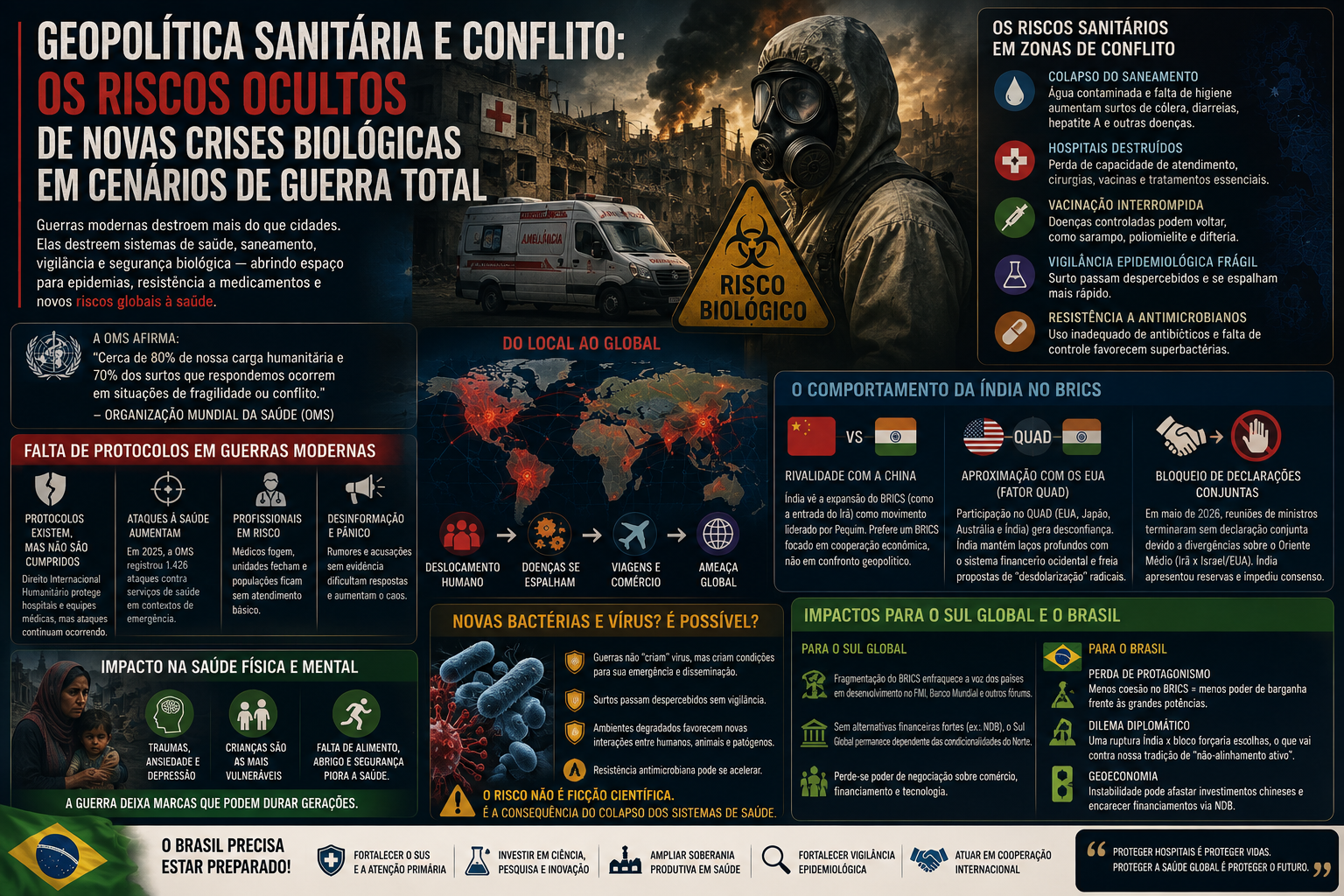 Geopolítica Sanitária e Conflito: os riscos ocultos de novas crises biológicas em cenários de guerra total